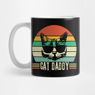 Retro Cat Daddy Gift For Cat Owner Dad Mug